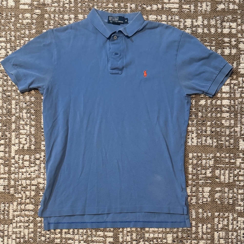 Polo by Ralph Lauren Light Blue Short-Sleeve Polo with Orange Pony